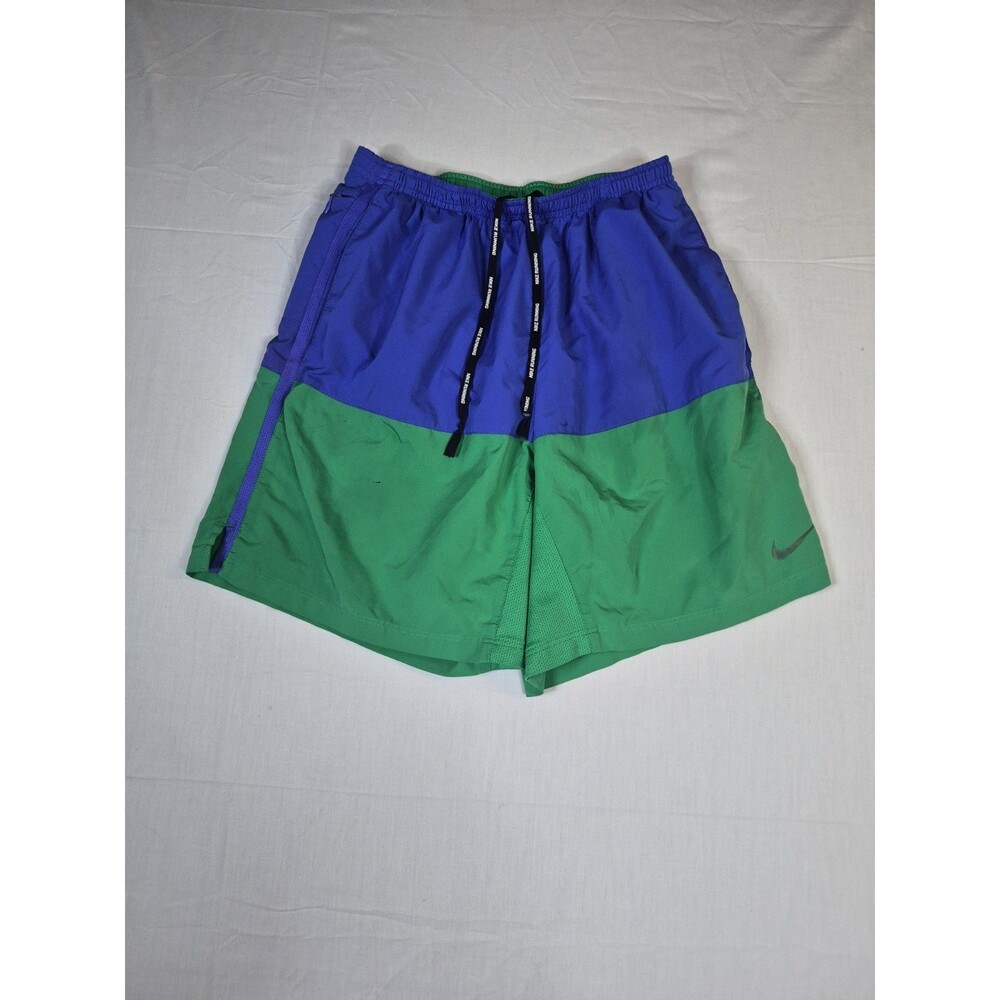 Nike Dri-Fit Stride Running Shorts Mens Size Medium Blue Green Colorblock Lined